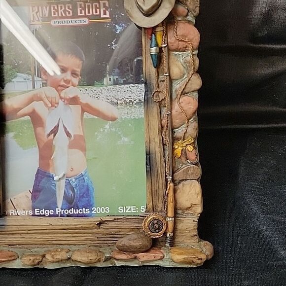 New-Rivers Edge Fieldstone Picture Frame Fly Fishing, and Santa fishing bundle - Picture 5 of 12